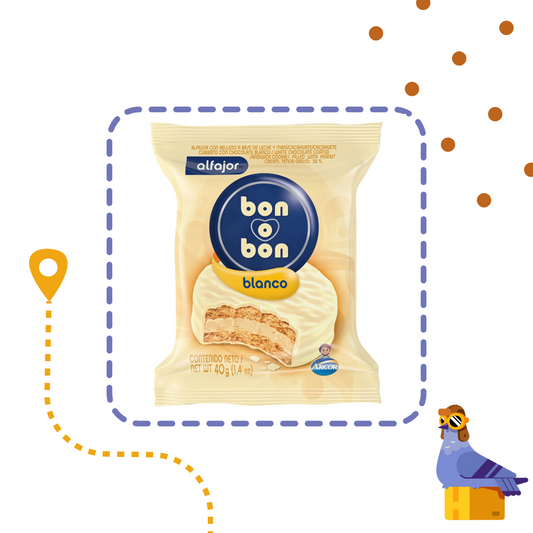 Bon o Bon Blanco Alfajor - Simple - x 6 Unidades