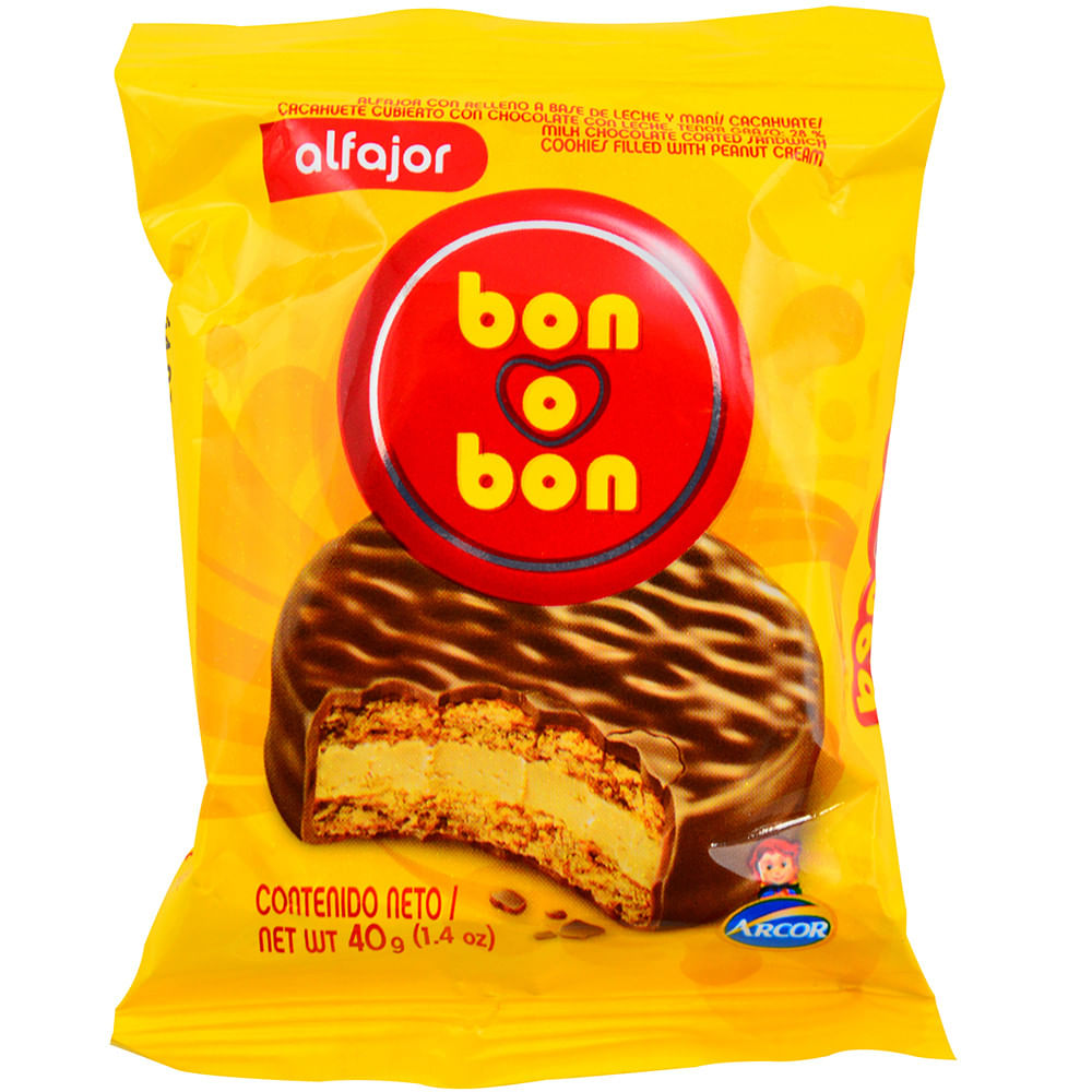 Bon o Bon Negro Alfajor - Simple - x 6 Unidades