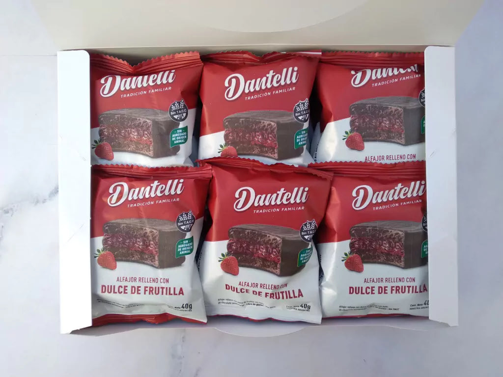 Dantelli Alfajor SIN TACC - Dulce de Frutilla - x 12 Unidades