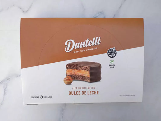 Dantelli Alfajor SIN TACC - Relleno de Dulce de Leche - x 12 Unidades