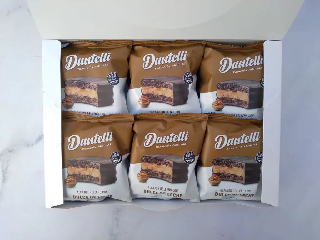 Dantelli Alfajor SIN TACC - Relleno de Dulce de Leche - x 12 Unidades