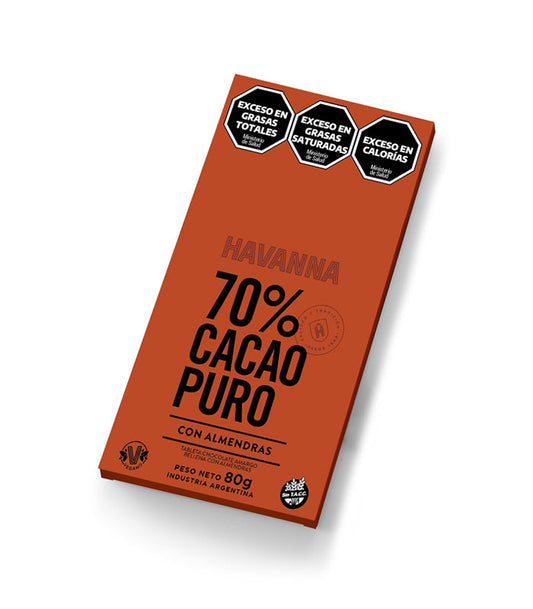 Havanna tableta chocolate 70% cacao Almendras