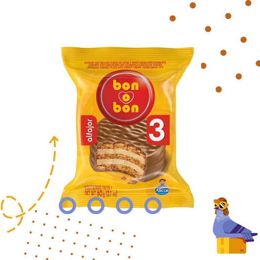 Bon o Bon Negro Alfajor - Triple  - x 6 Unidades