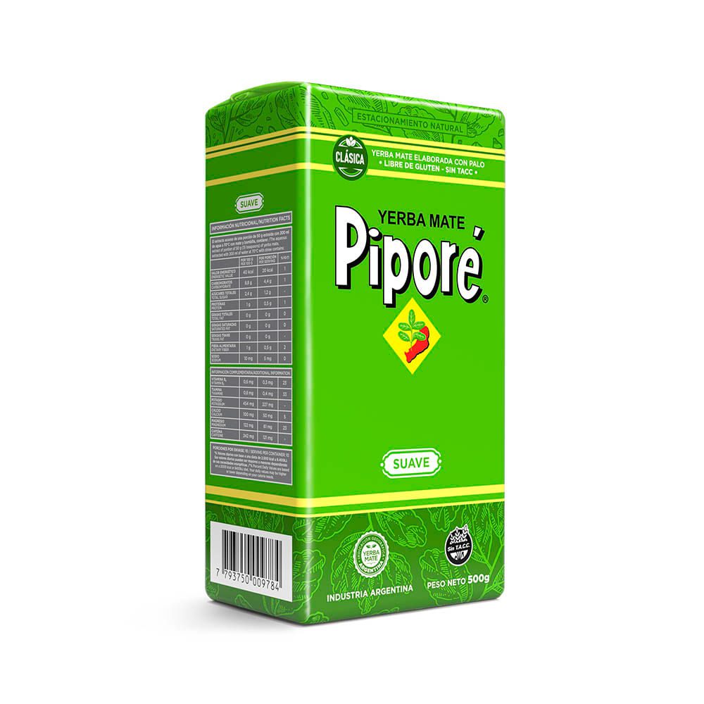 Piporé Yerba Mate Suave - 1 KG  - Gluten Free