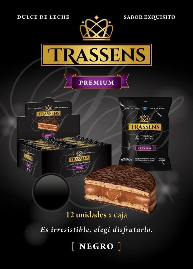 Trassens Alfajor - Premium Negro x 12u.