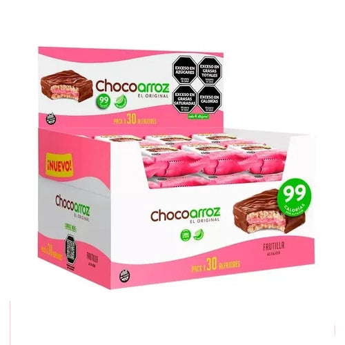 Chocoarroz - Alfajor de arroz integral sin gluten Frutilla x 30