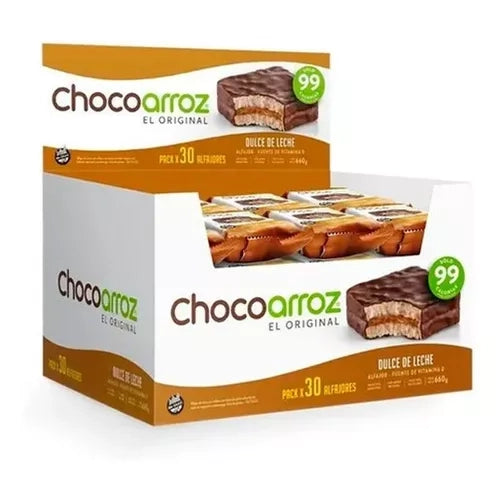 Chocoarroz - Alfajor de arroz integral sin gluten Dulce de Leche x 30