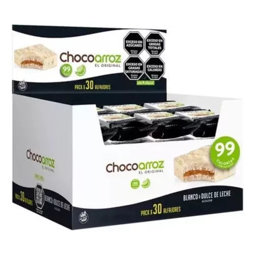 Chocoarroz - Alfajor de arroz integral sin gluten con chocolate blanco x 30