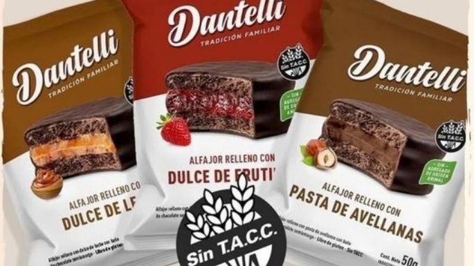 Dantelli Alfajor SIN TACC - Dulce de Frutilla - x 12 Unidades