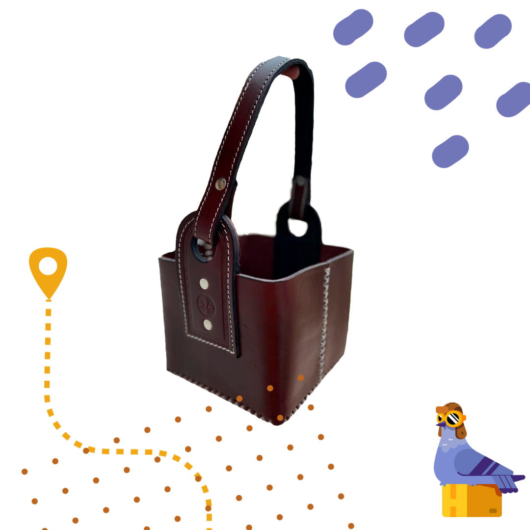 Bolso Matero - Cuero Premium - Marron Oscuro