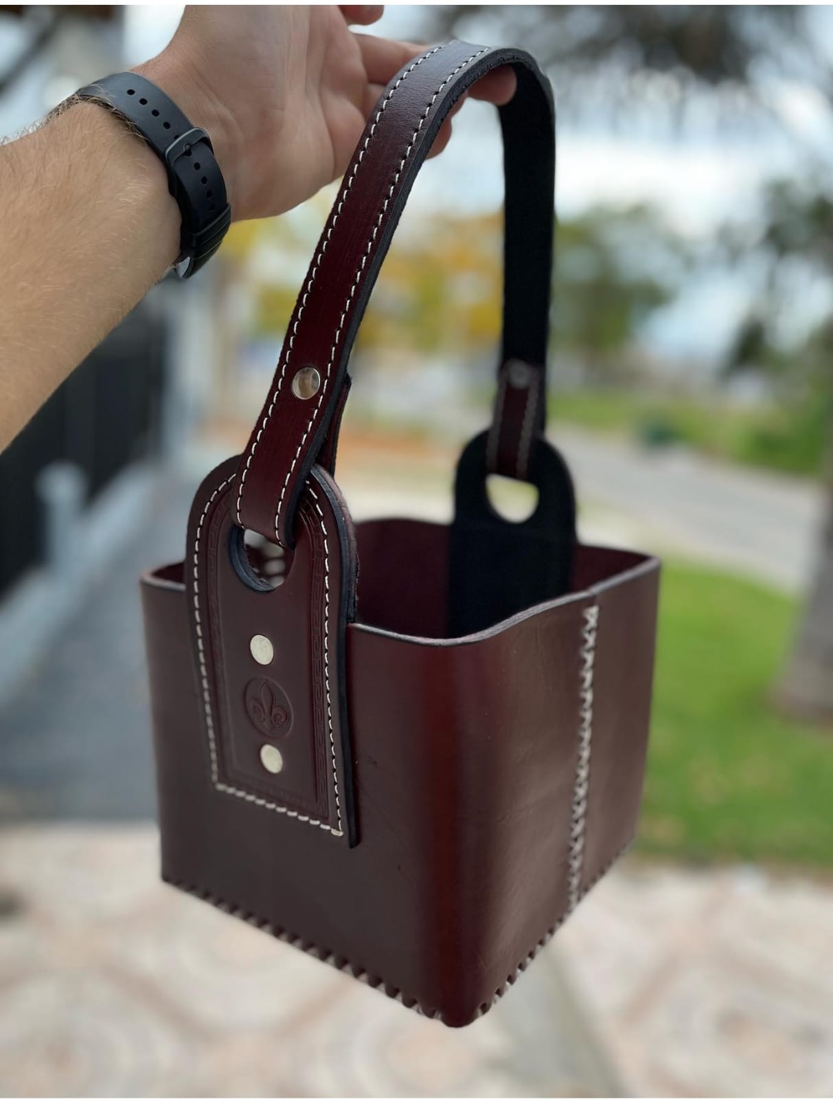 Bolso Matero - Cuero Premium - Marron Oscuro